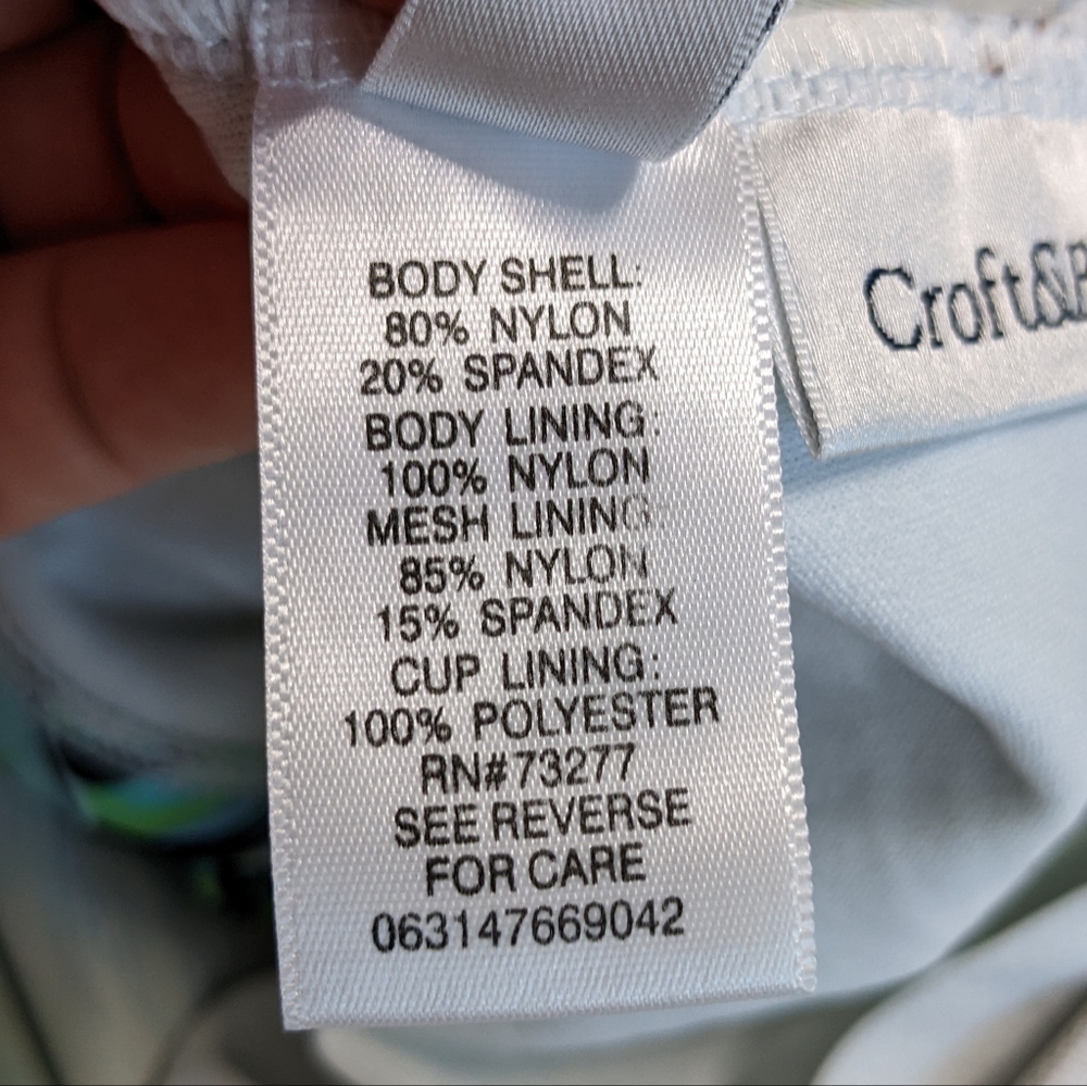 Croft & Barrow blue green foliage tankini swim top 14 - Picture 11 of 11